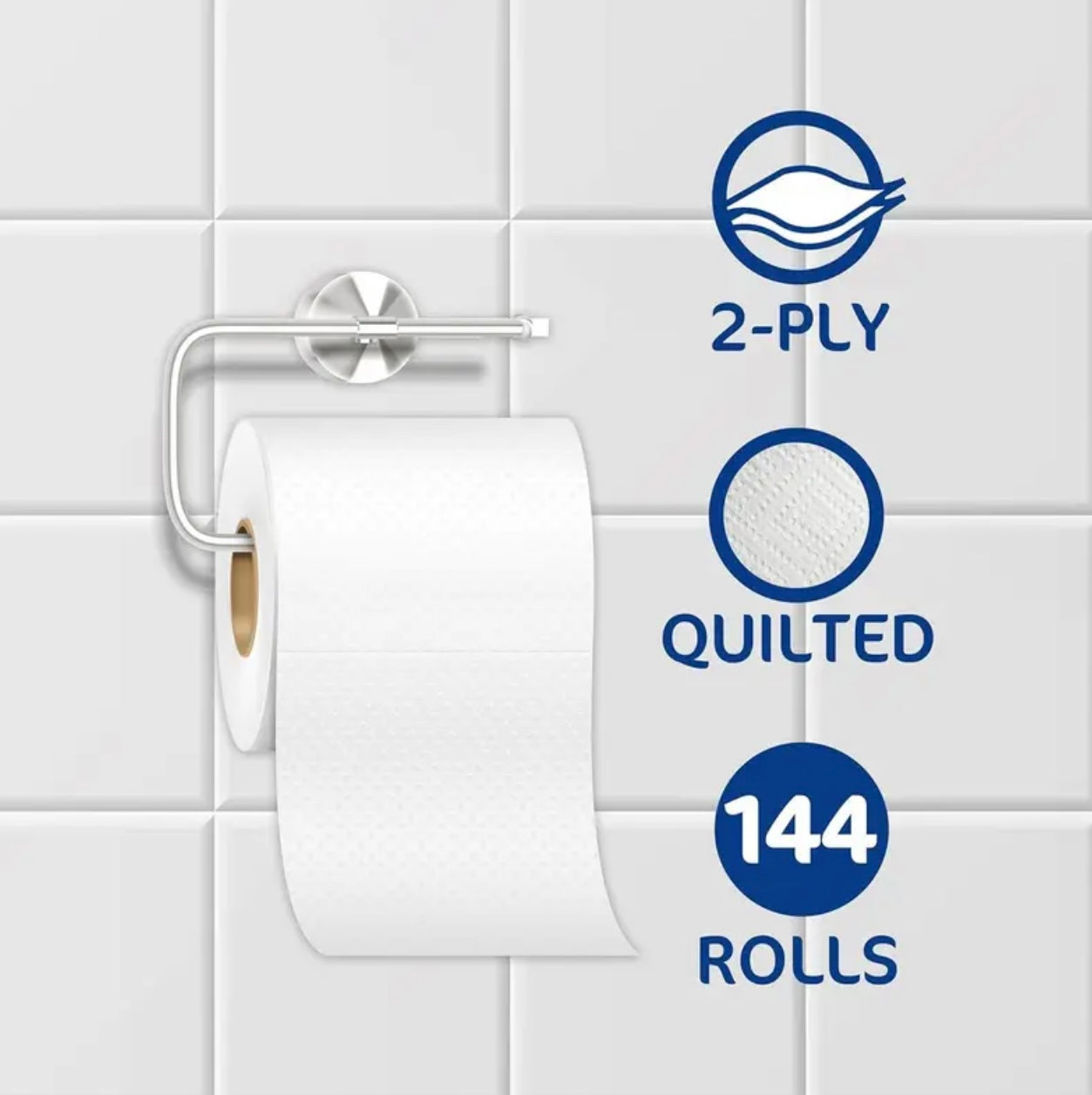 144-Pack Toilet Rolls – 2-Ply, Soft & Strong, Septic Safe