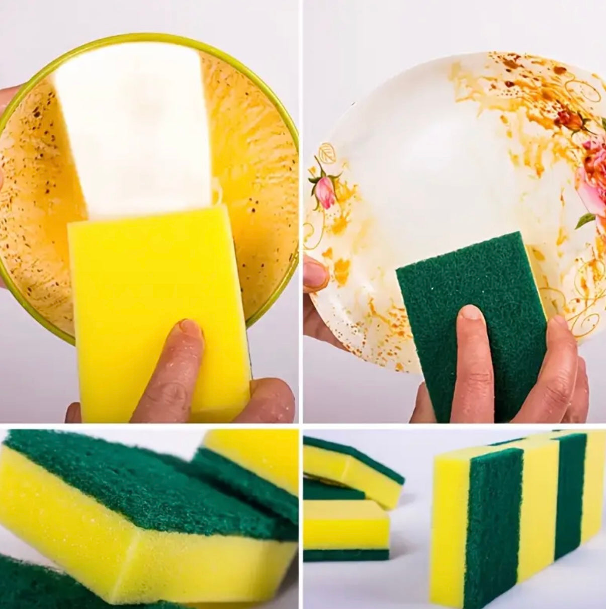 60-Pack Multi-Purpose Kitchen Sponges – Non-Scratch, High Absorption