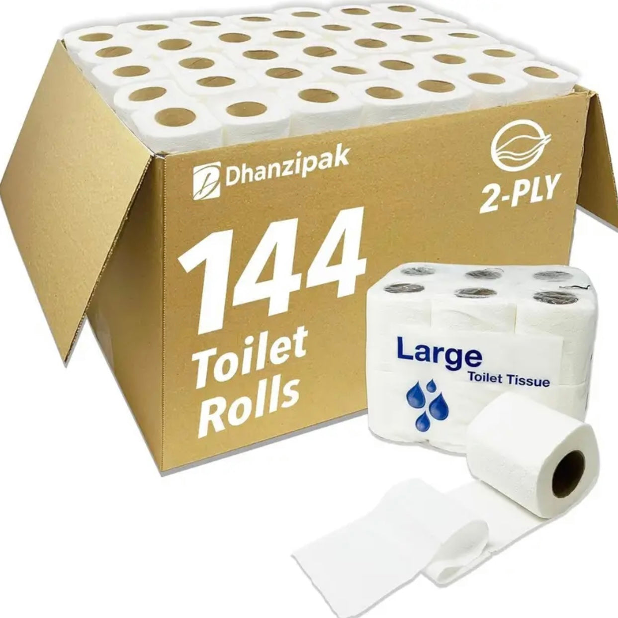 144-Pack Toilet Rolls – 2-Ply, Soft & Strong, Septic Safe
