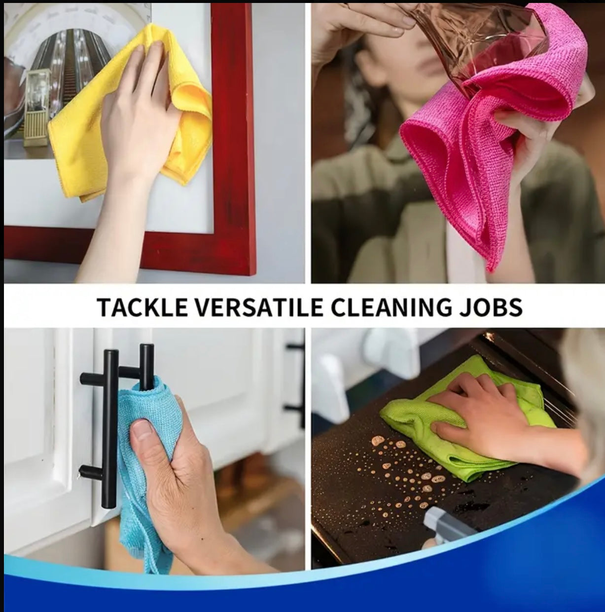 20-Pack Microfiber Cleaning Cloths – Super Absorbent & Quick-Drying