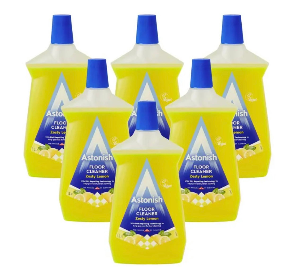 6 x Astonish Floor Cleaner Zesty Lemon 1L