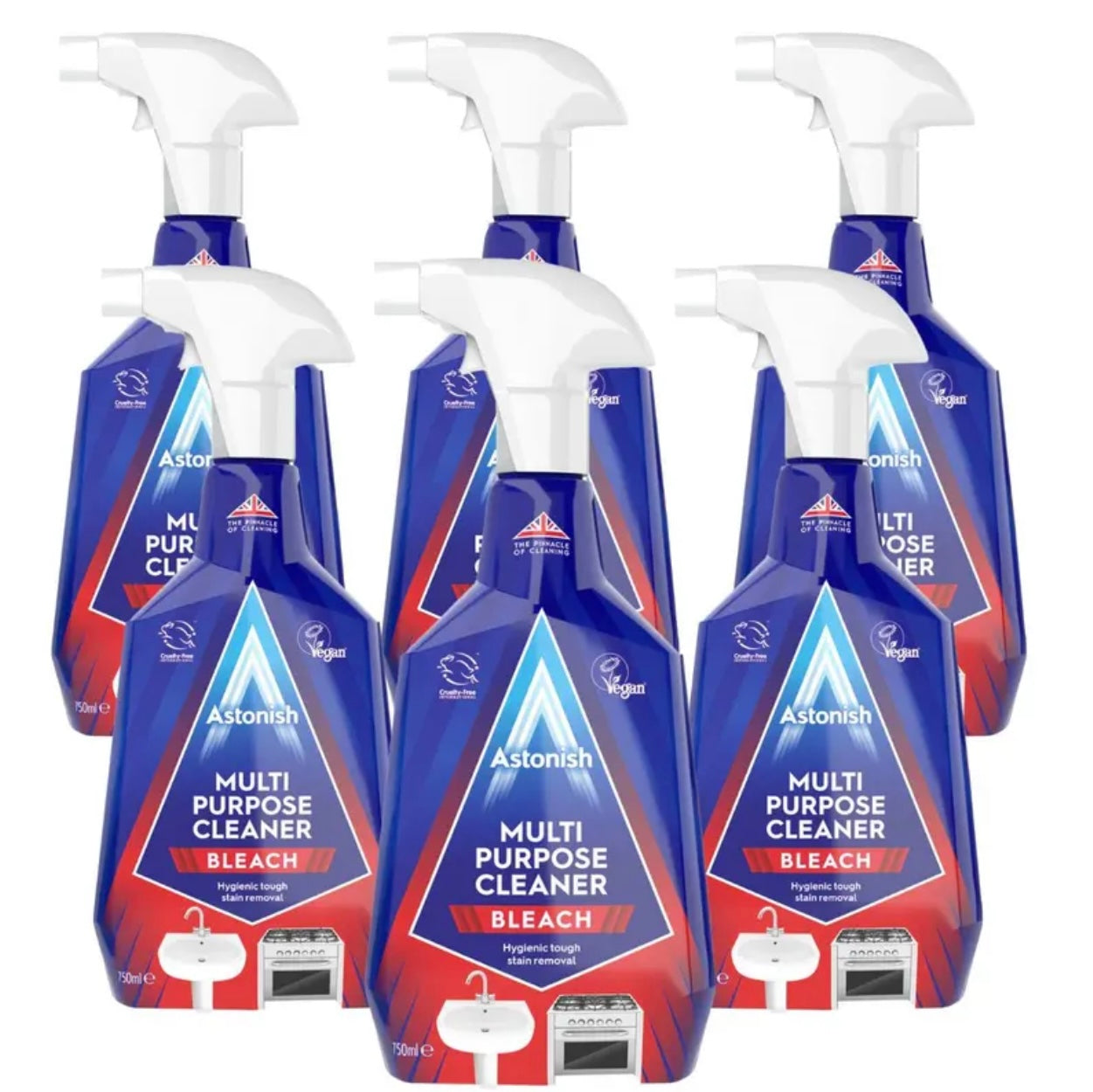 6 x Astonish Multi-purpose With Bleach Trigger 750ml