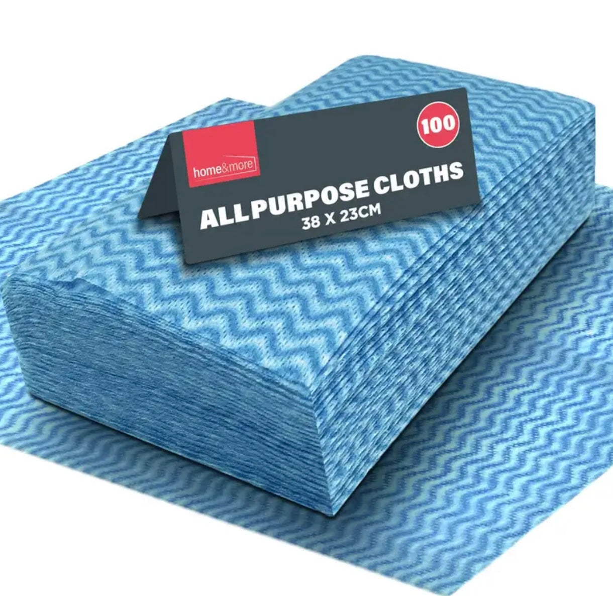 100 Pack Blue All-Purpose Cleaning Cloths | Reusable, Soft & Absorbent Wipes for Home, Kitchen & Commercial Use
