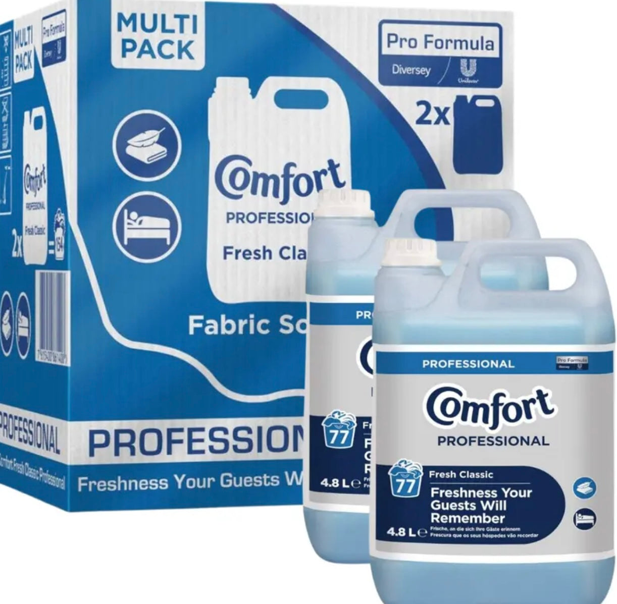 Comfort Professional Fresh Classic Fabric Softener, 154 Washes (2×4.8L) Multi Pack